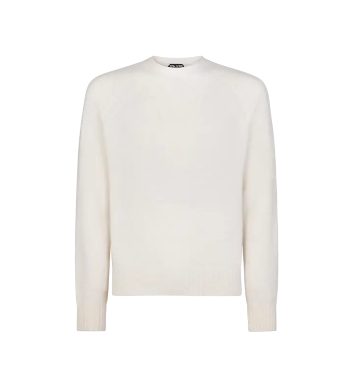SCOTTISH TEASEL CASHMERE CREW NECK CHALK online